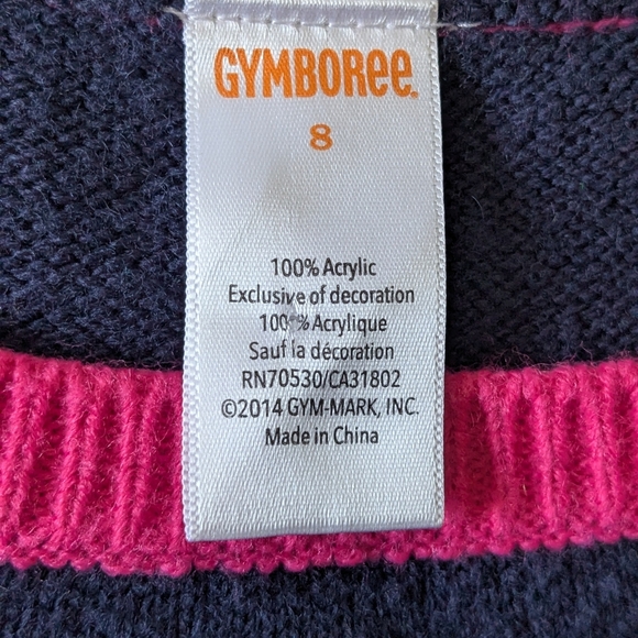 Gymboree Navy and Grey Sweater Dress with Pink Accents. Size 8. Long Sleeve. - Picture 7 of 7